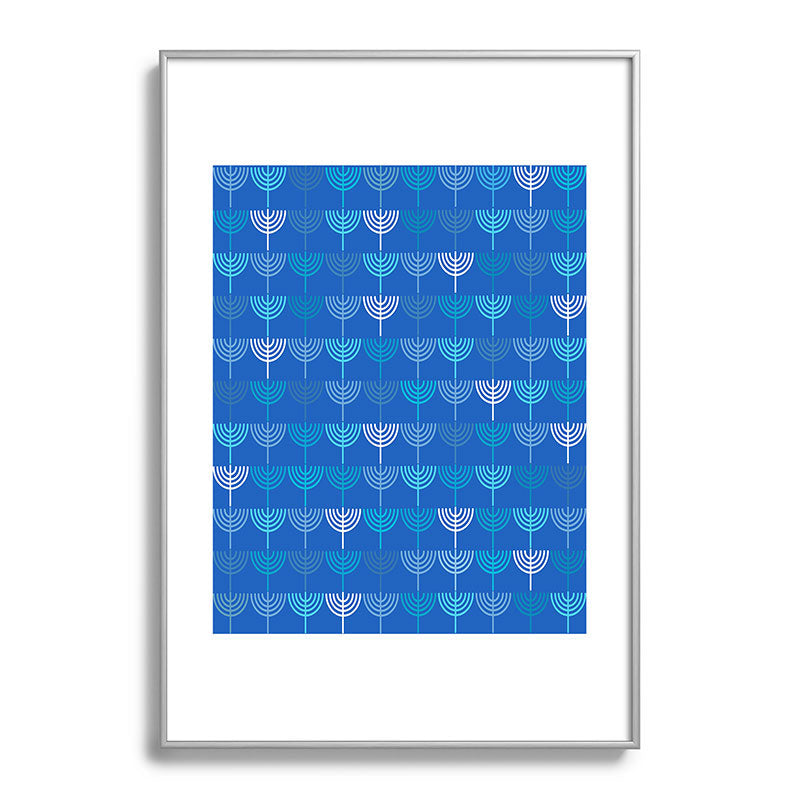 Kierkegaard Design Studio Hanukkah Chanukah Menorah Metal Framed Art Print