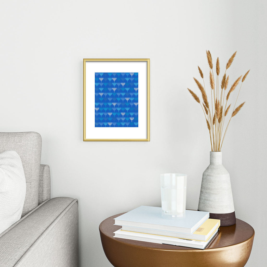 Kierkegaard Design Studio Hanukkah Chanukah Menorah Metal Framed Art Print