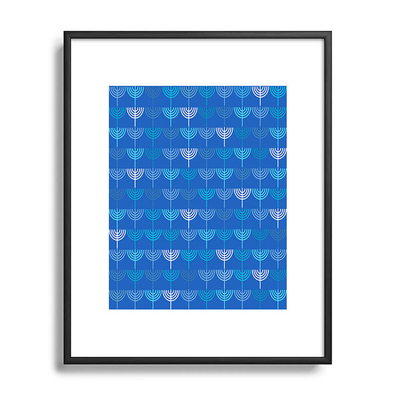 Kierkegaard Design Studio Hanukkah Chanukah Menorah Metal Framed Art Print