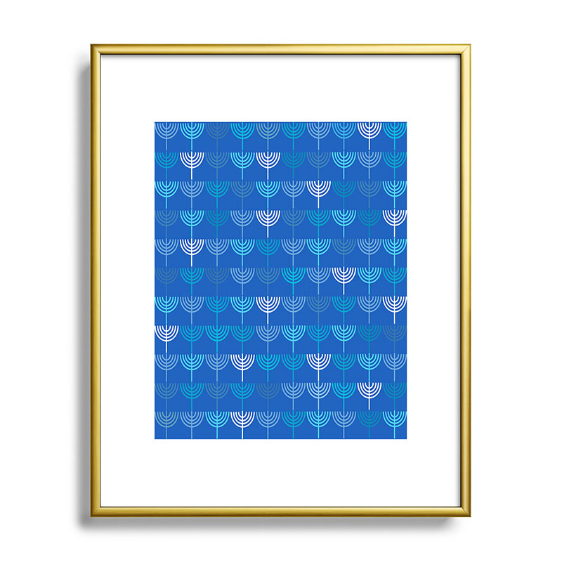 Kierkegaard Design Studio Hanukkah Chanukah Menorah Metal Framed Art Print
