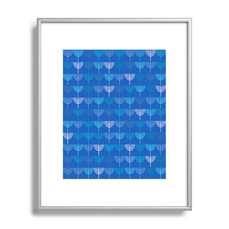 Kierkegaard Design Studio Hanukkah Chanukah Menorah Metal Framed Art Print