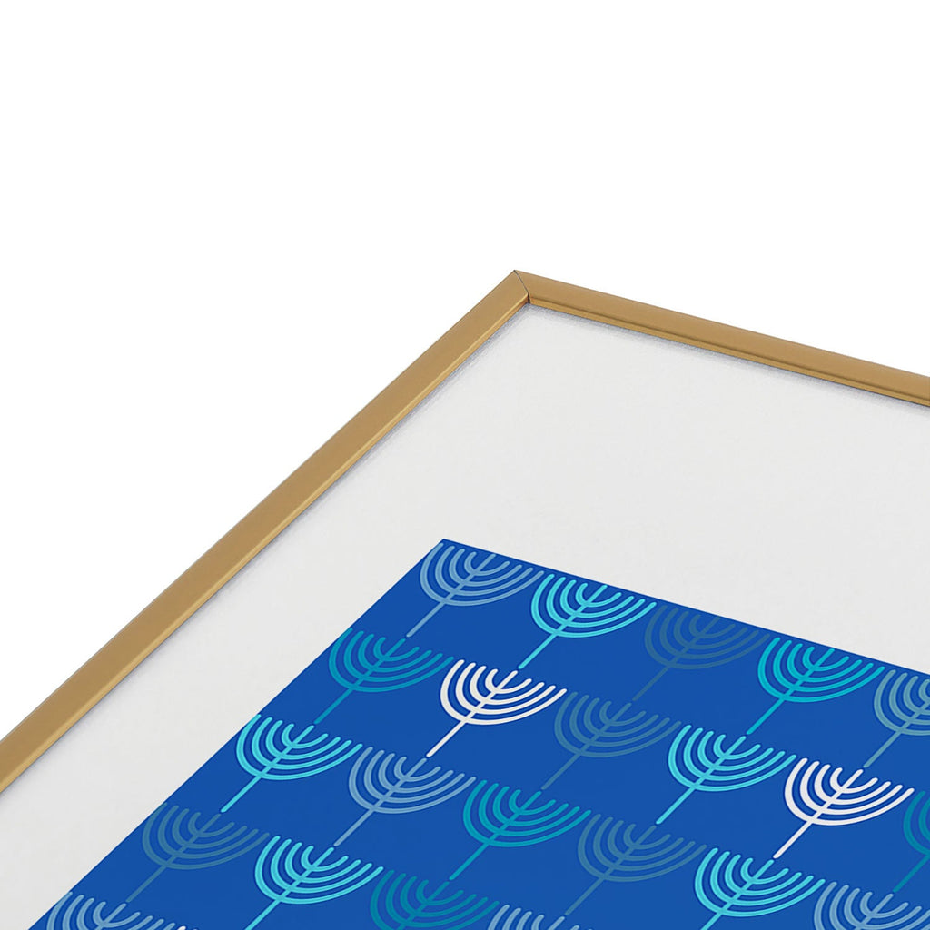 Kierkegaard Design Studio Hanukkah Chanukah Menorah Metal Framed Art Print
