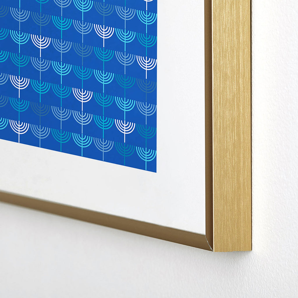 Kierkegaard Design Studio Hanukkah Chanukah Menorah Metal Framed Art Print