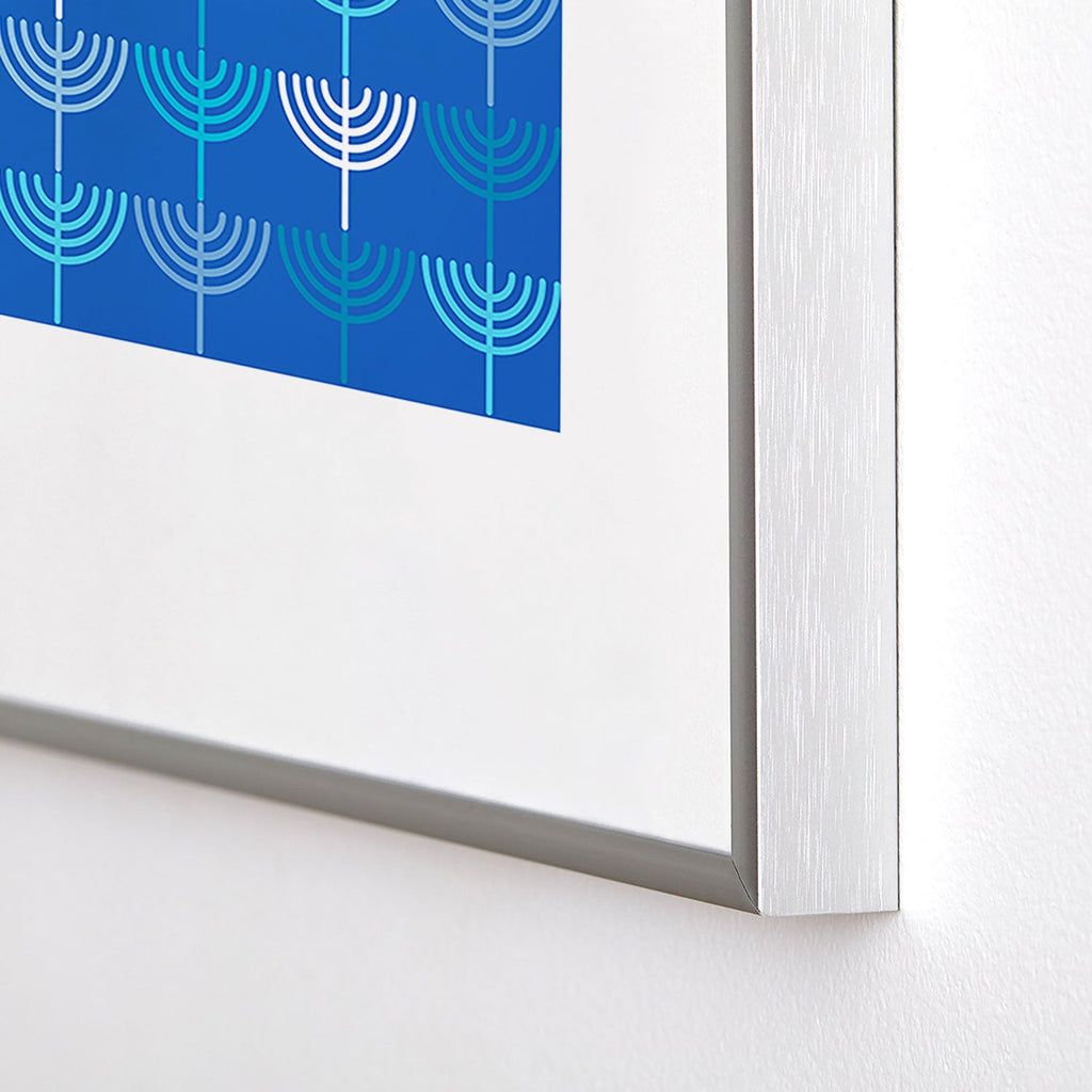 Kierkegaard Design Studio Hanukkah Chanukah Menorah Metal Framed Art Print
