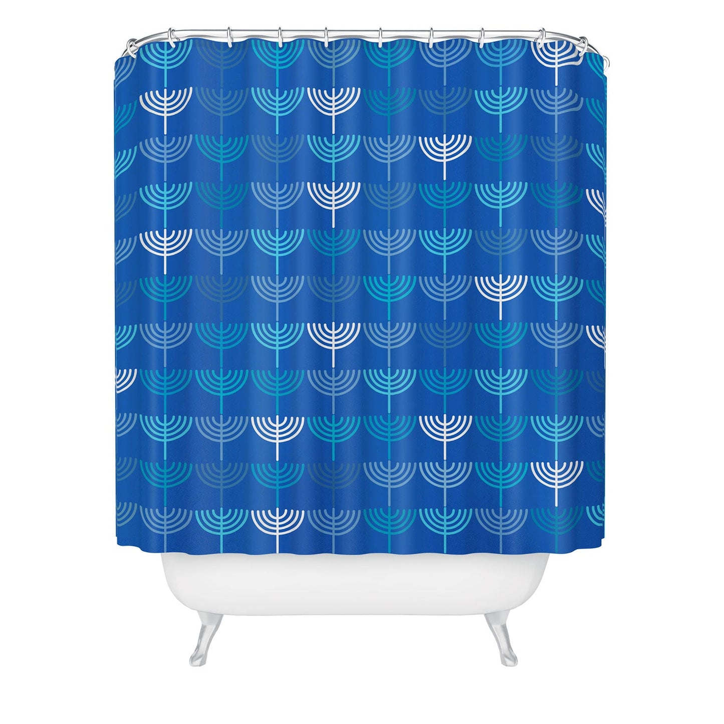 Kierkegaard Design Studio Hanukkah Chanukah Menorah Shower Curtain