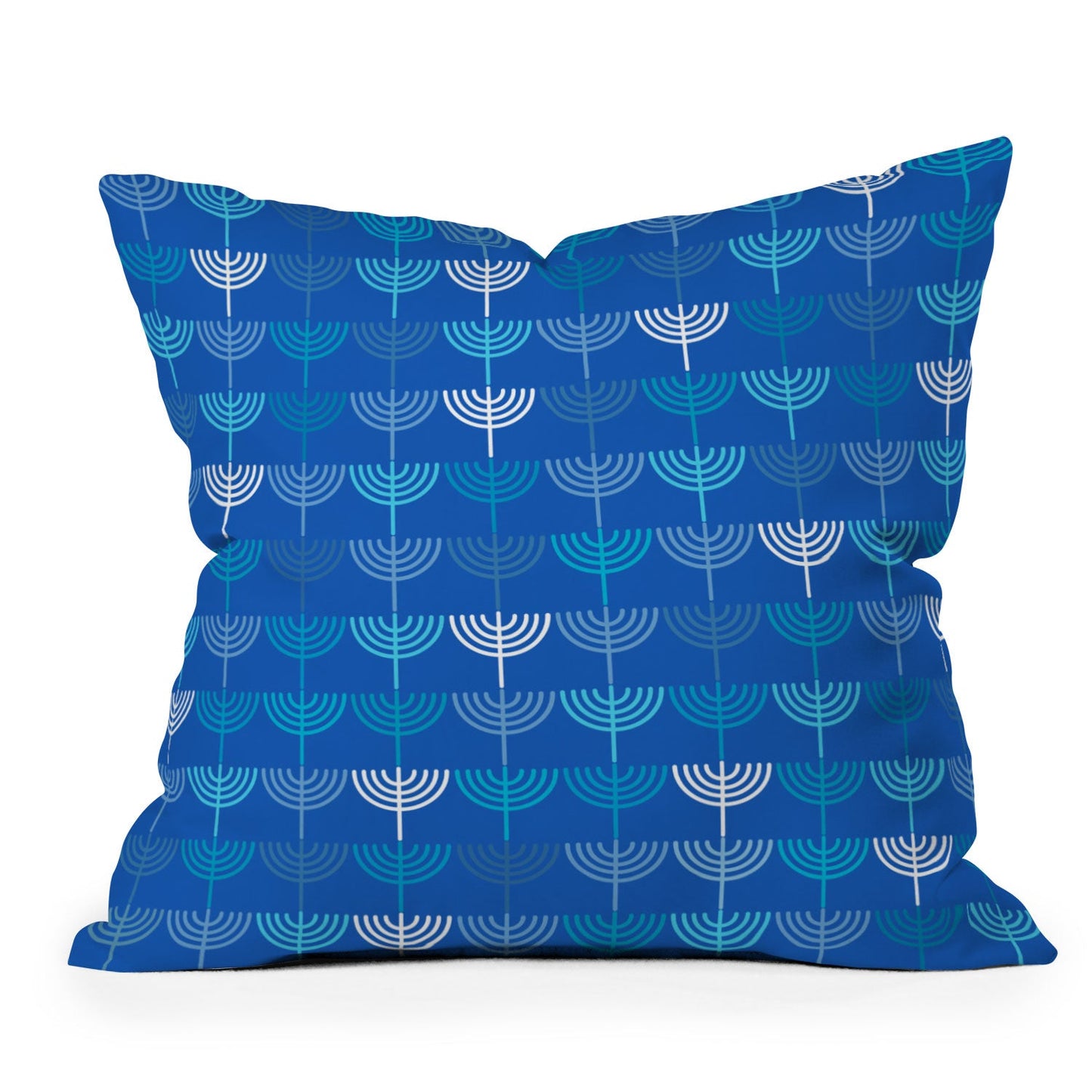 Kierkegaard Design Studio Hanukkah Chanukah Menorah Outdoor Throw Pillow