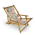 Ninola Design Botanic Retreat Tropical Whimsical Flowers Coral Green Sling Chair