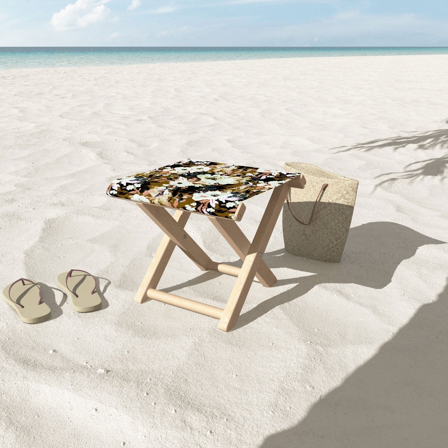 Marta Barragan Camarasa Romantic Floral Fusion Folding Stool