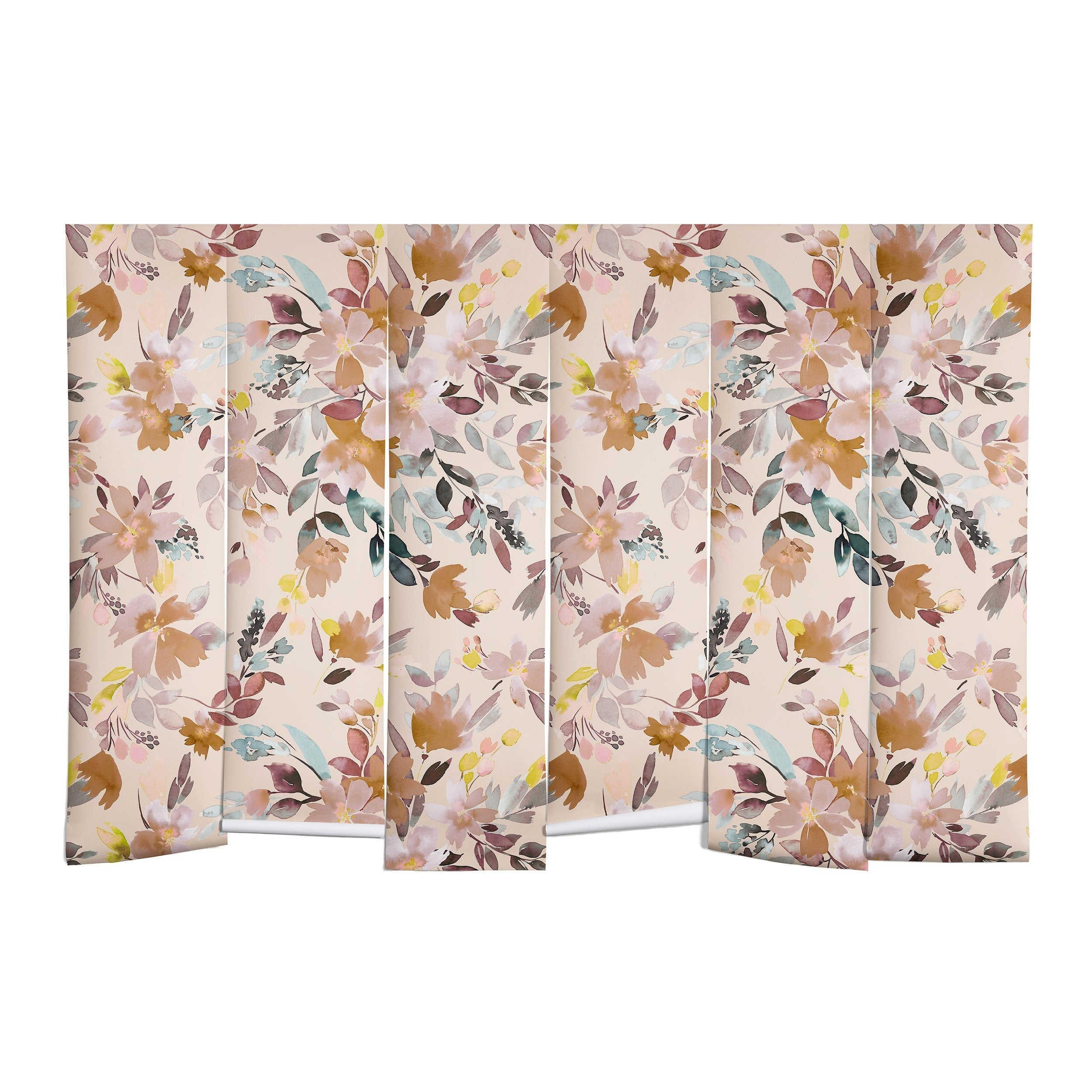 Ninola Design Botanic Retreat Floral Oleander Whimsical Soft Pink Wall Mural