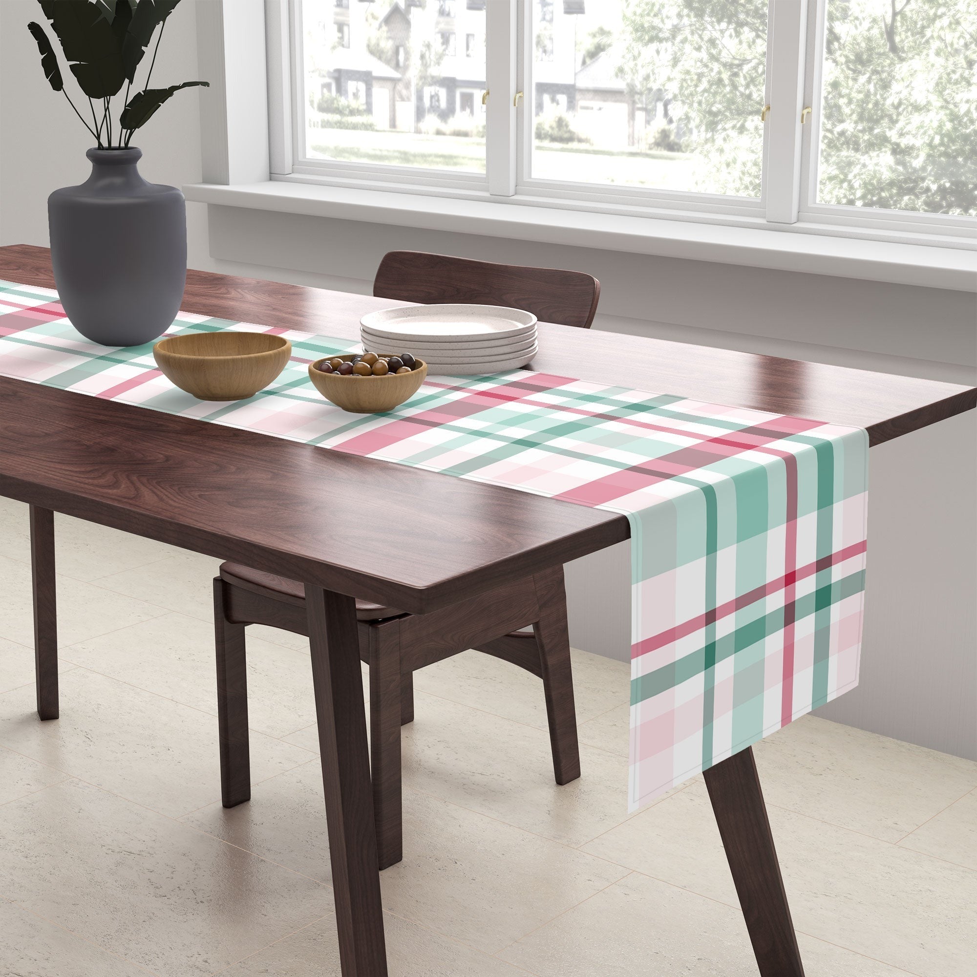 Lisa Argyropoulos Merry Vintage Plaid Table Runner