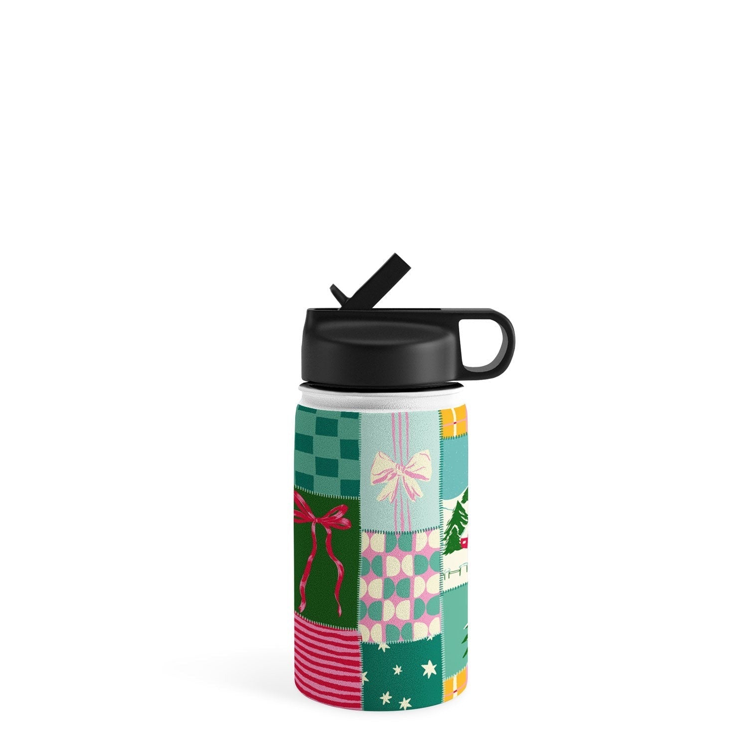 LouBruzzoni Cozy Christmas Patchwork Water Bottle
