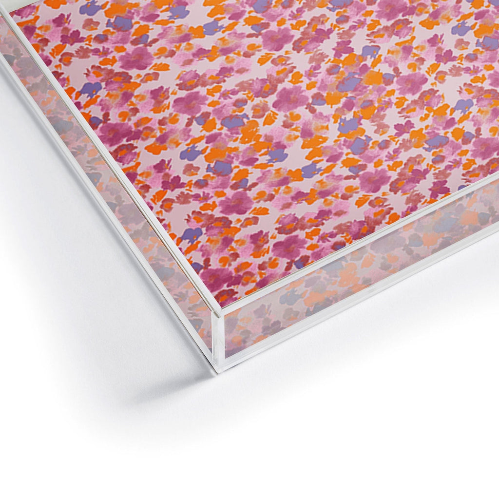 Gabriela Fuente Day Dreaming Watercolor Pink Acrylic Tray
