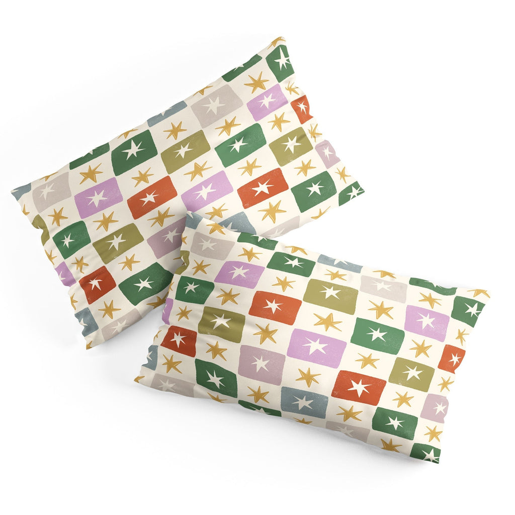 LouBruzzoni Retro Star Block Pattern Pillow Shams