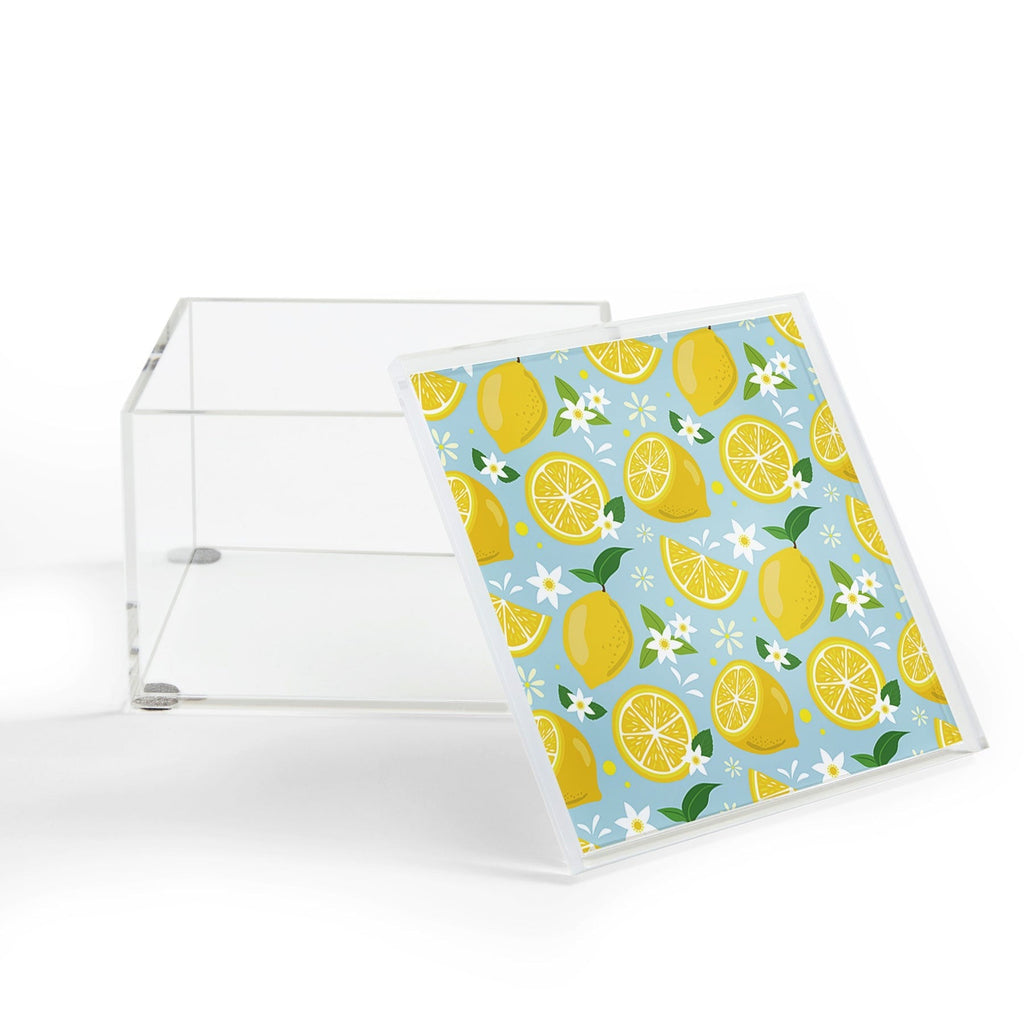 Design by Spark Lemony Fresh Florals Acrylic Box