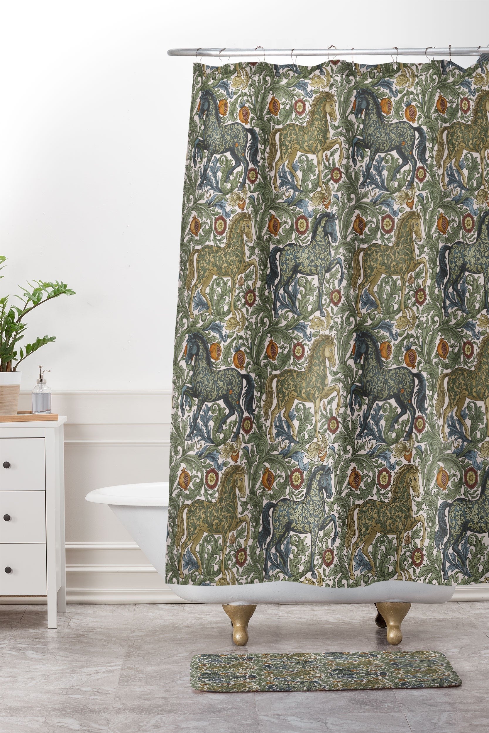 Marta Barragan Camarasa Renaissance Horse Garden Shower Curtain And Mat