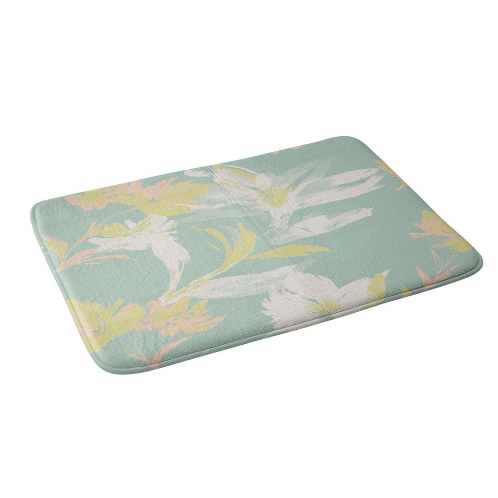 Gabriela Fuente Emma Floral Mint Memory Foam Bath Mat