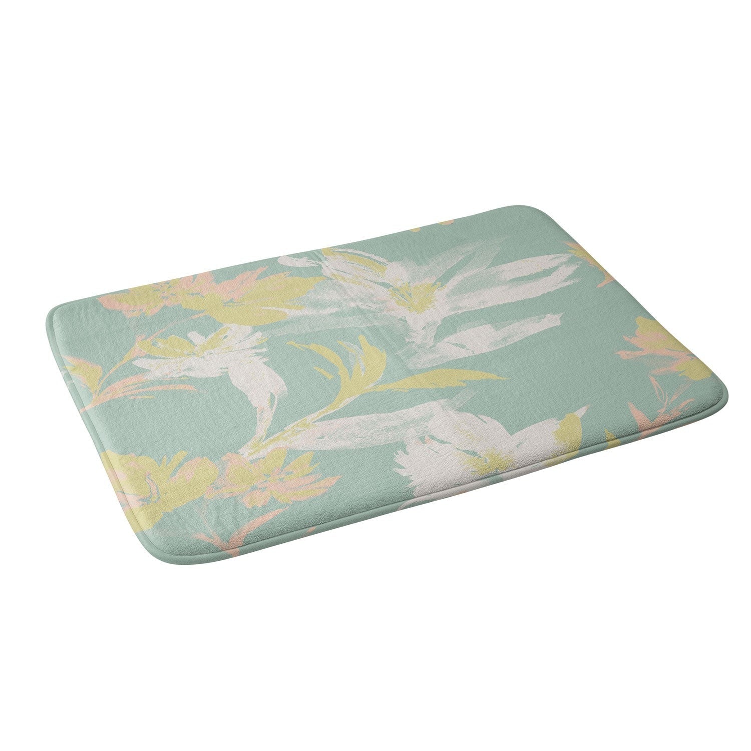 Gabriela Fuente Emma Floral Mint Memory Foam Bath Mat