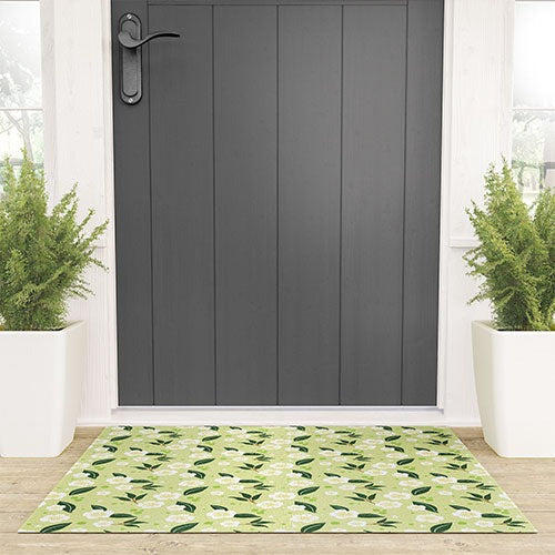 Design by Spark Matcha Tea Florals Welcome Mat