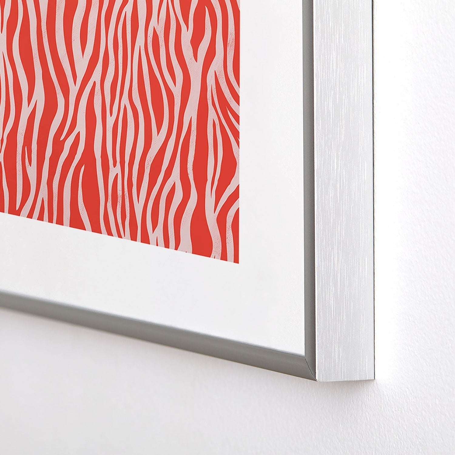 Avenie BR Red Zebra Stripe Metal Framed Art Print