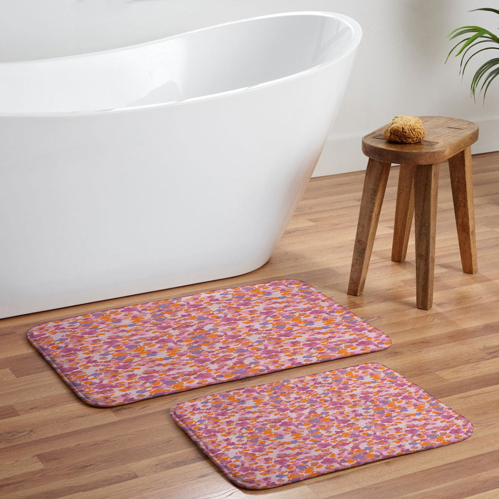 Gabriela Fuente Day Dreaming Watercolor Pink Memory Foam Bath Mat