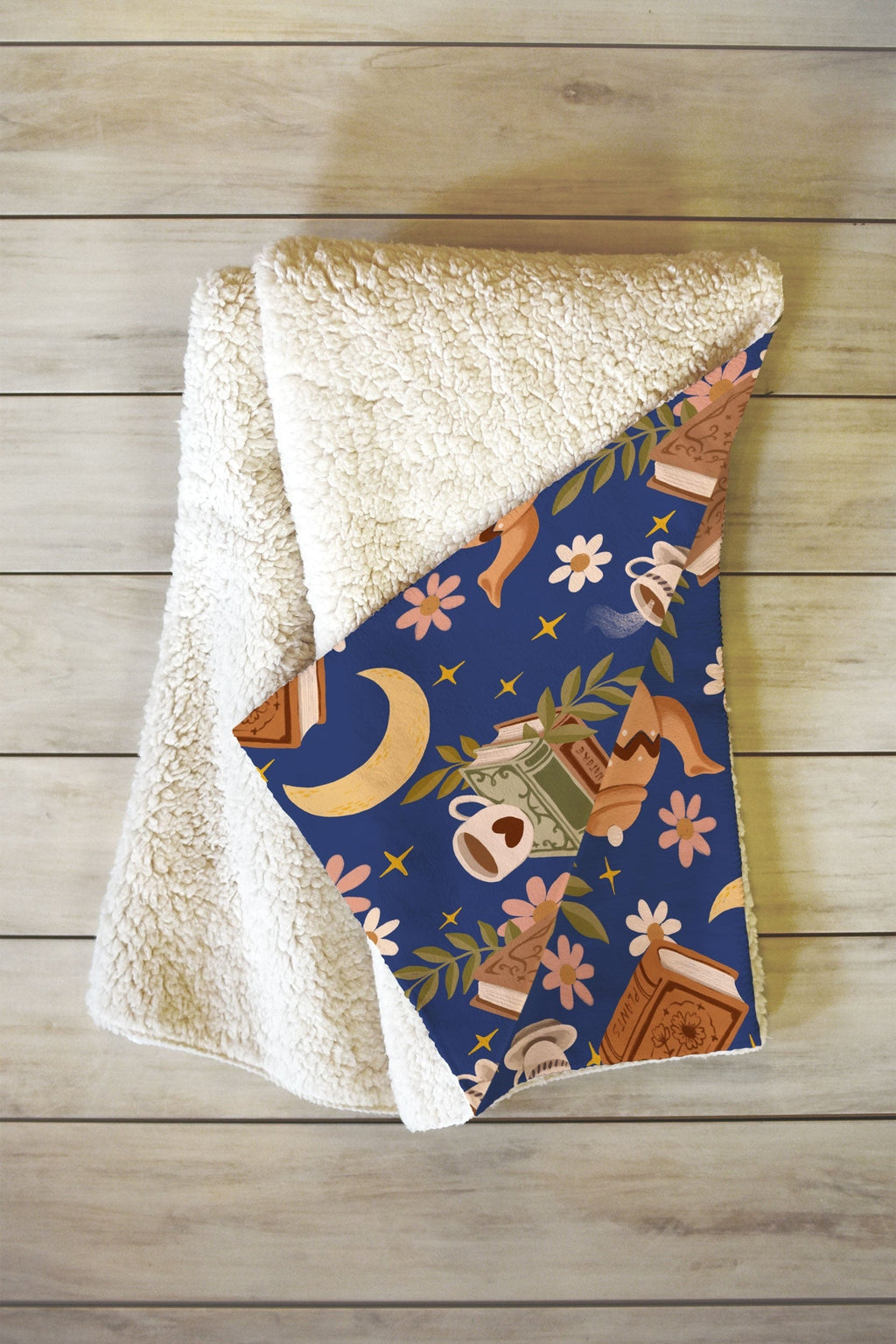 Avenie Moonlit Reading Nook II Fleece Throw Blanket