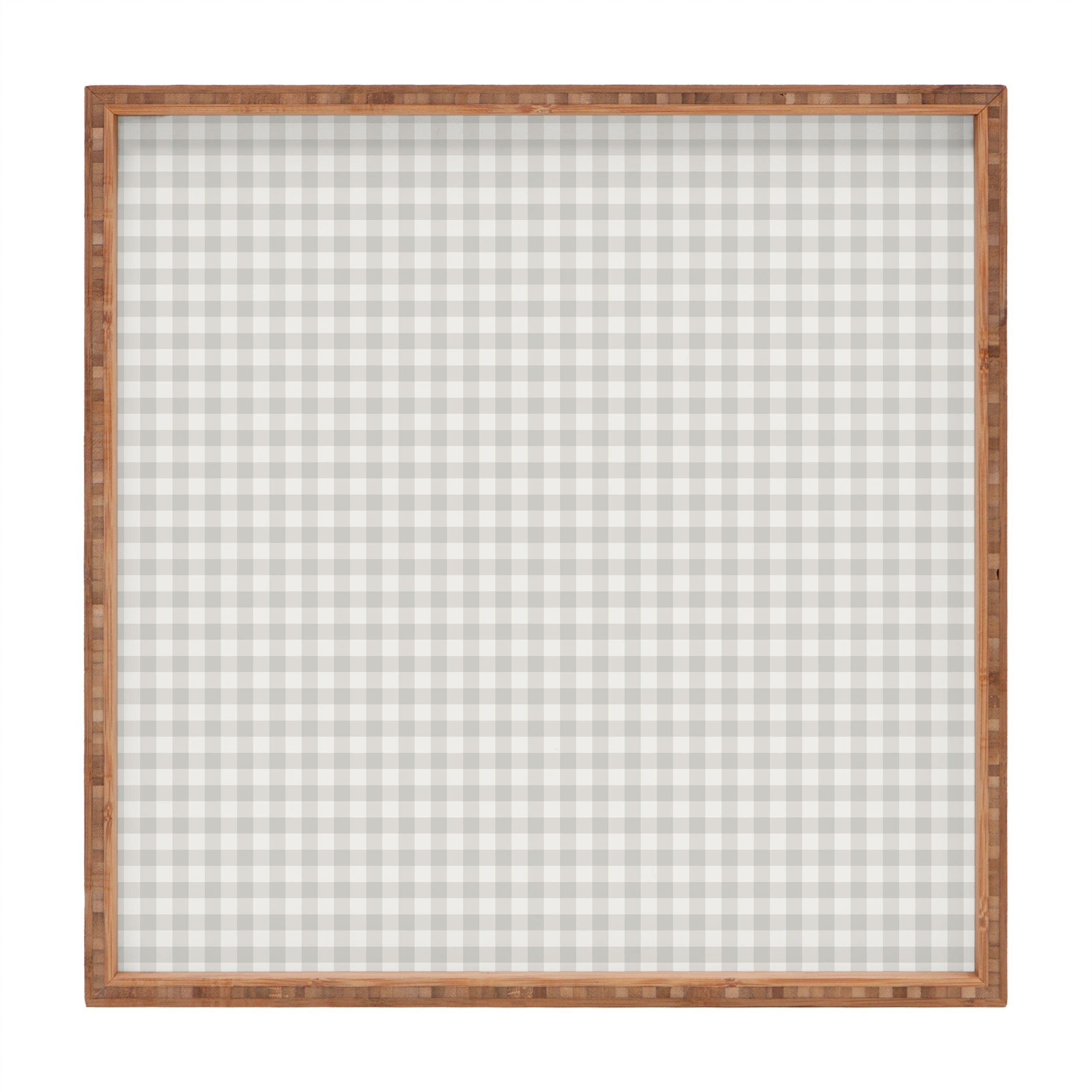 Colour Poems Gingham Plaid Pattern Cloud White Square Tray