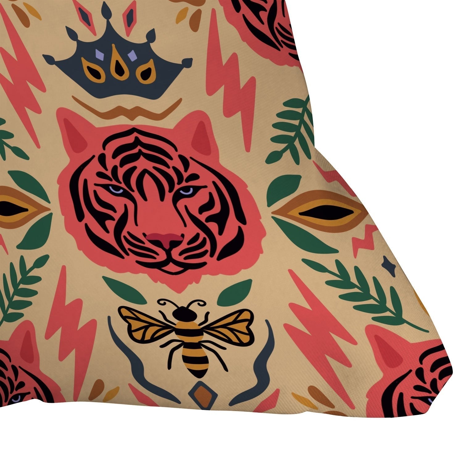 Design by Spark Tigress Queen Bee Outdoor Throw Pillow