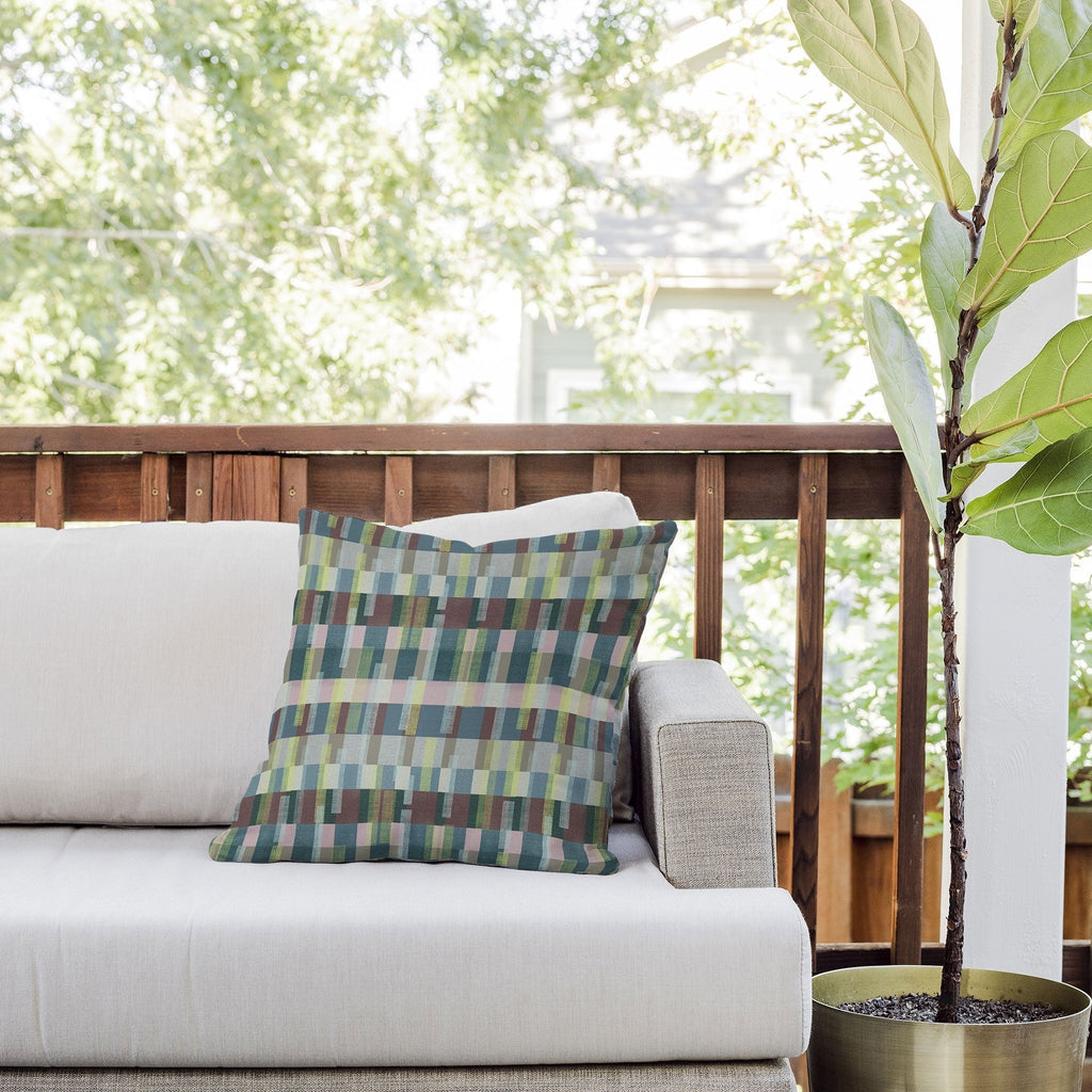 Marta Barragan Camarasa Dynamic Linear Blocks Outdoor Throw Pillow