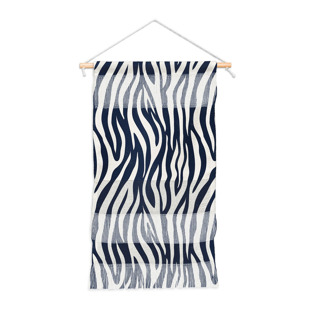 Avenie BR Navy Tiger Stripes Wall Hanging Portrait
