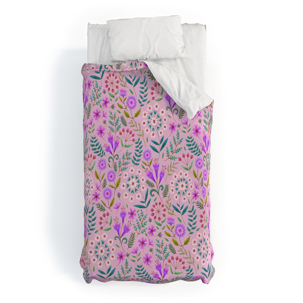 Pimlada Phuapradit Ditsy Purple Floral Half Drop Duvet Cover