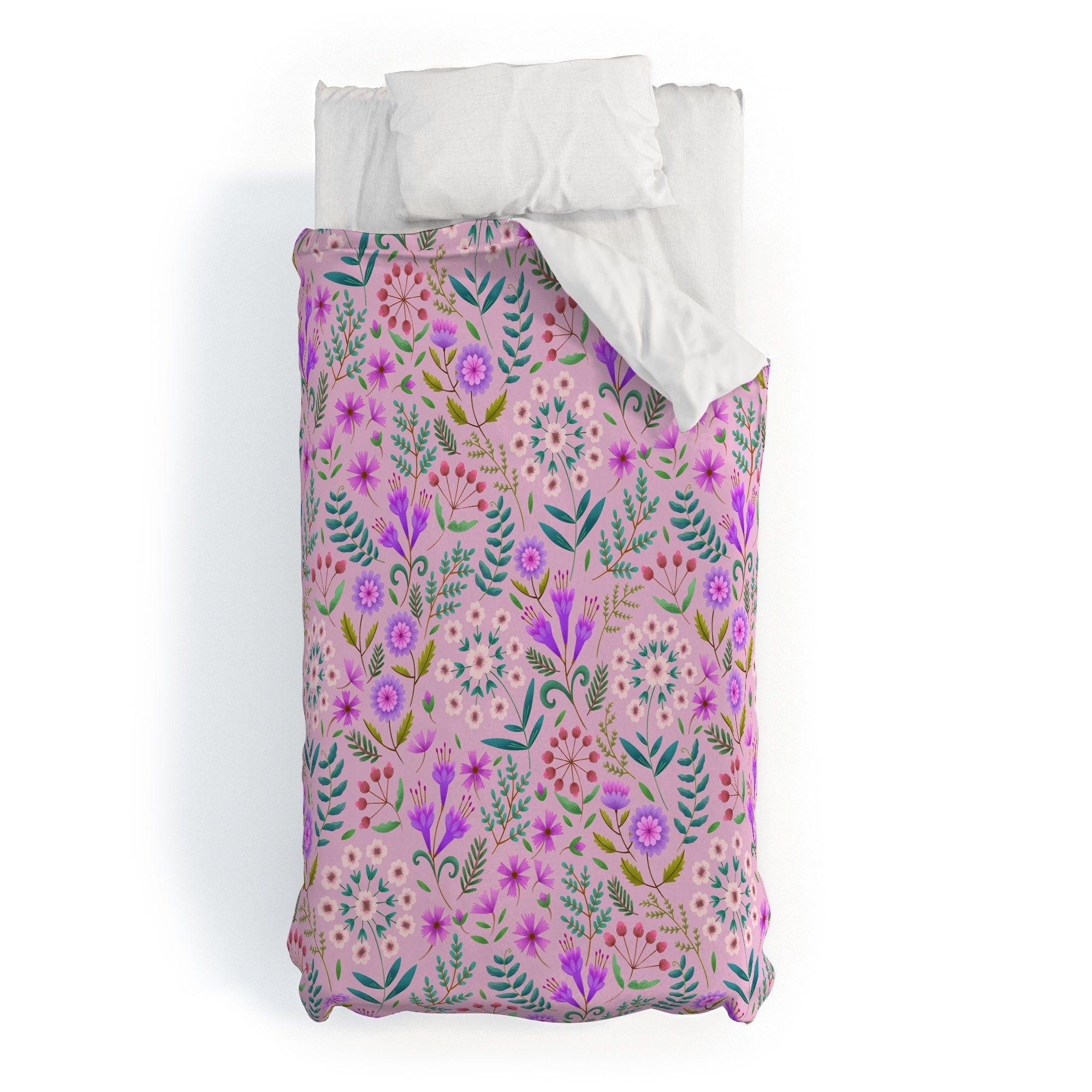 Pimlada Phuapradit Ditsy Purple Floral Half Drop Duvet Cover
