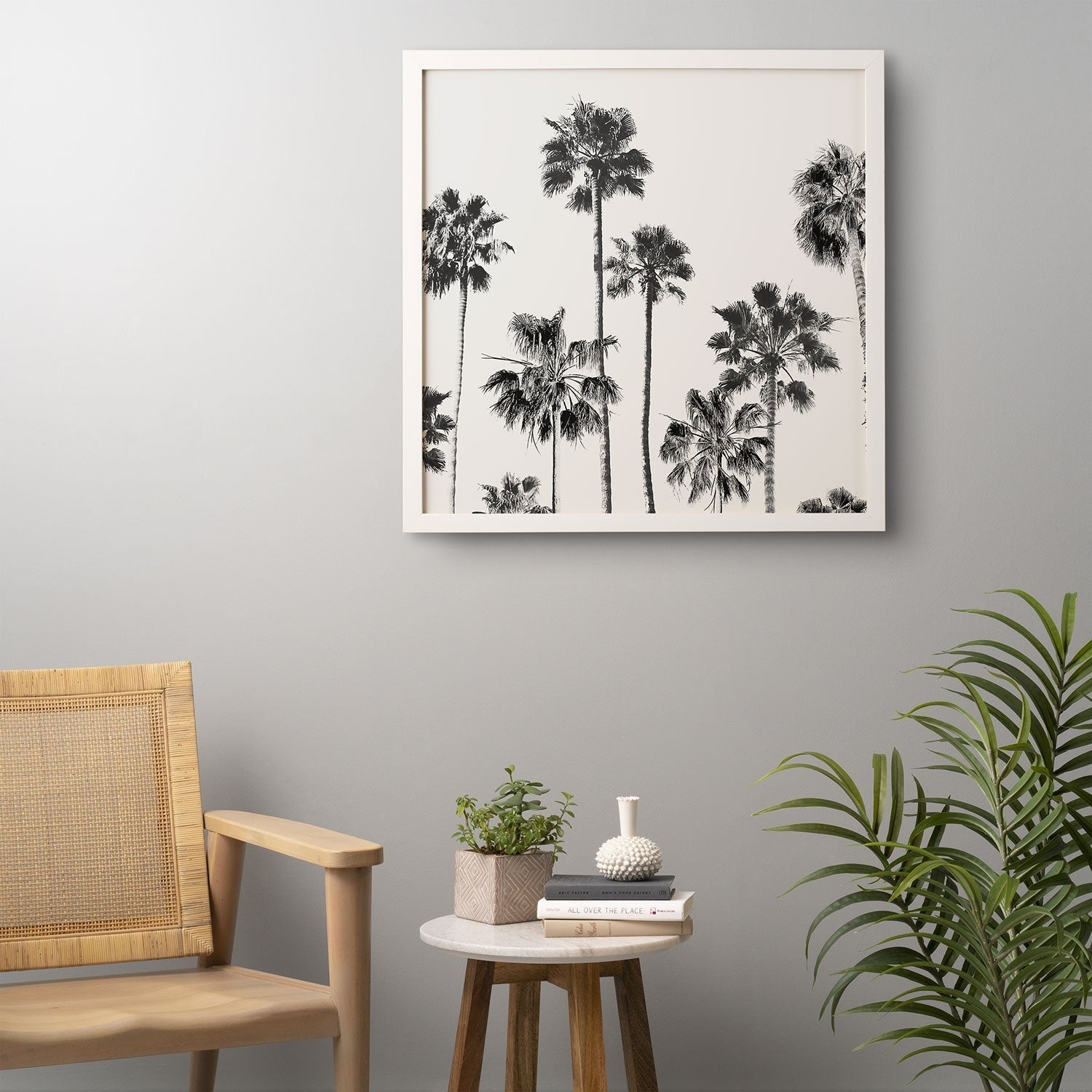 Gal Design Black And White Palms Framed Wall Art