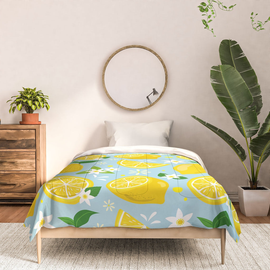 Design by Spark Lemony Fresh Florals Comforter