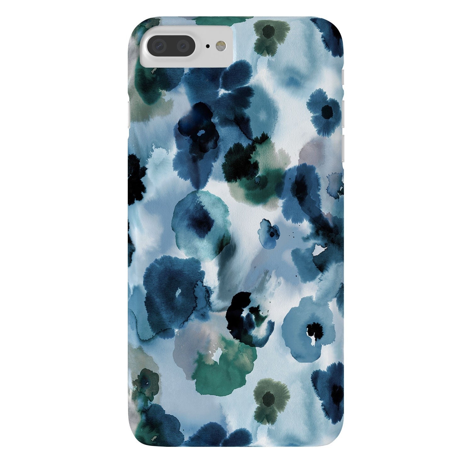 Ninola Design Botanic Retreat Ombre Abstract Watercolor Flowers Blue Navy Phone Case