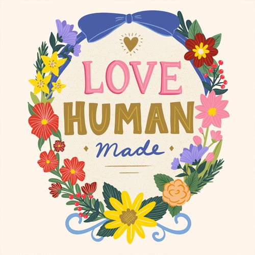Design by Spark Love Human Made Floral Wreath Shower Curtain