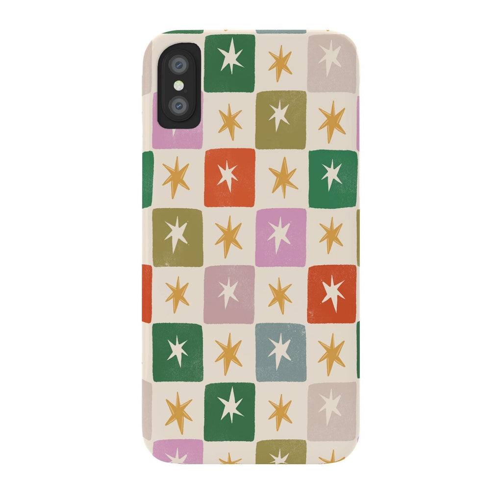 LouBruzzoni Retro Star Block Pattern Phone Case