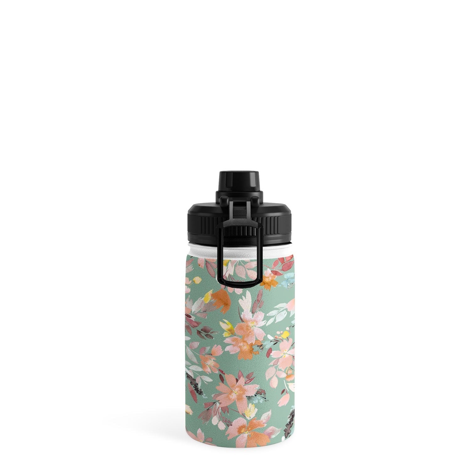 Ninola Design Botanic Retreat Floral Oleander Whimsical Teal Green Water Bottle