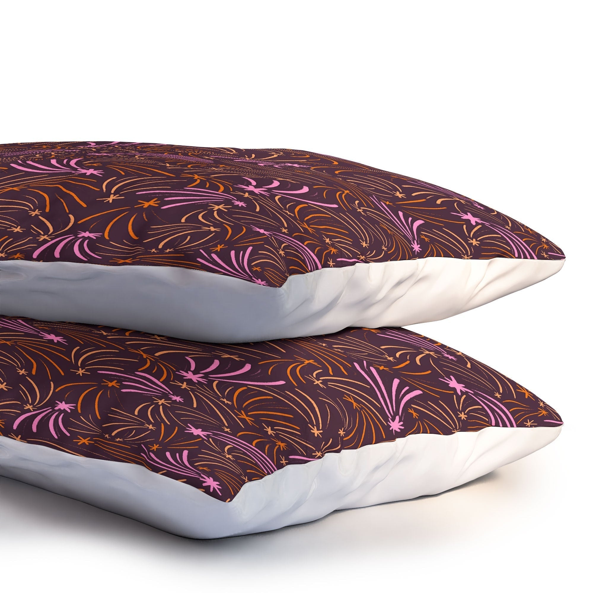 Little Om Pattern Shooting Stars plum Pillow Shams
