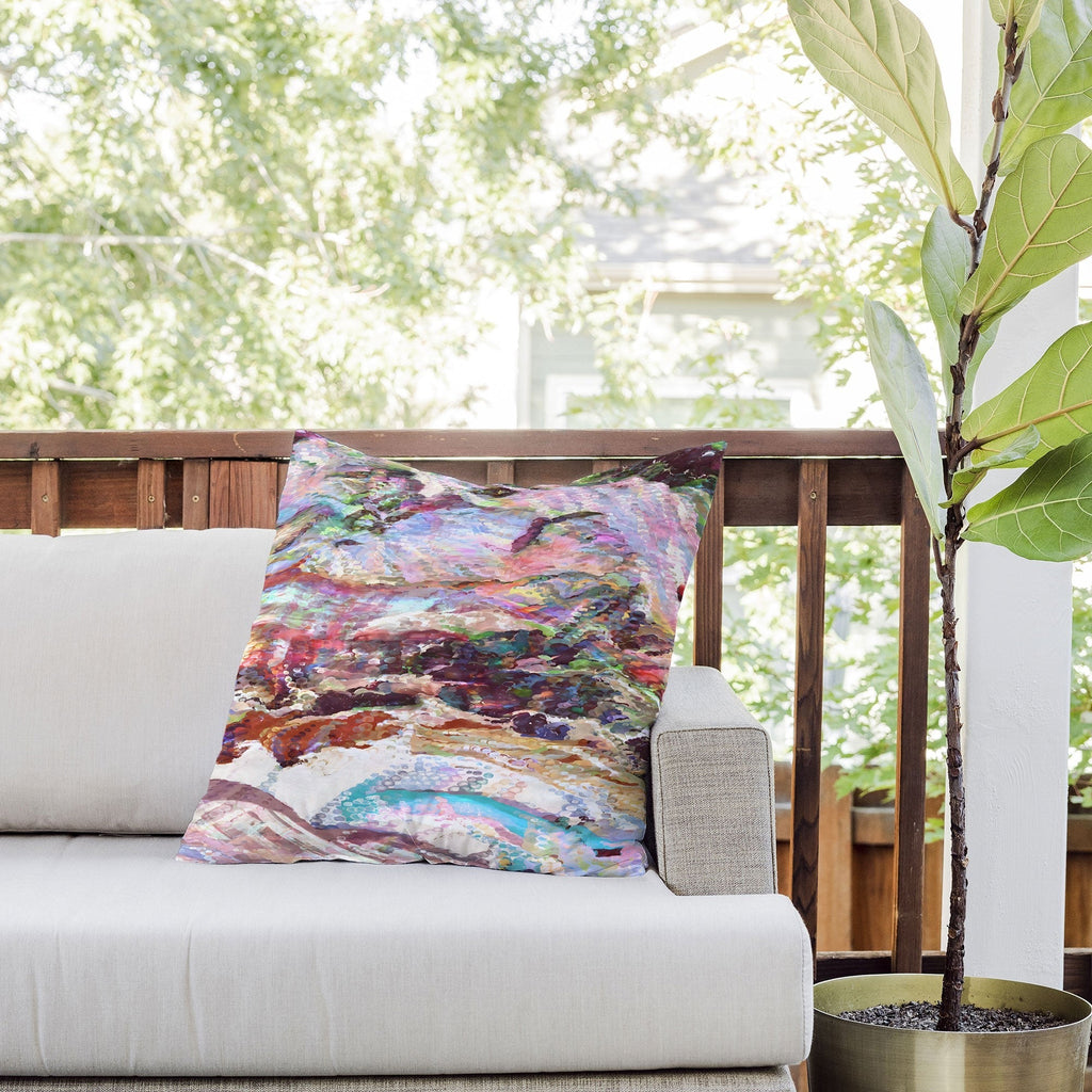 83 Oranges Sequin Haze Outdoor Throw Pillow