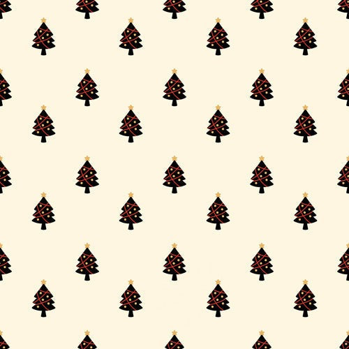 Design by Spark Black And Gold Christmas Tree Shower Curtain