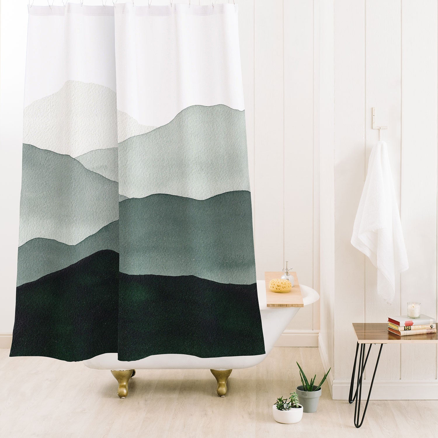 Kris Kivu Green Mountains Shower Curtain