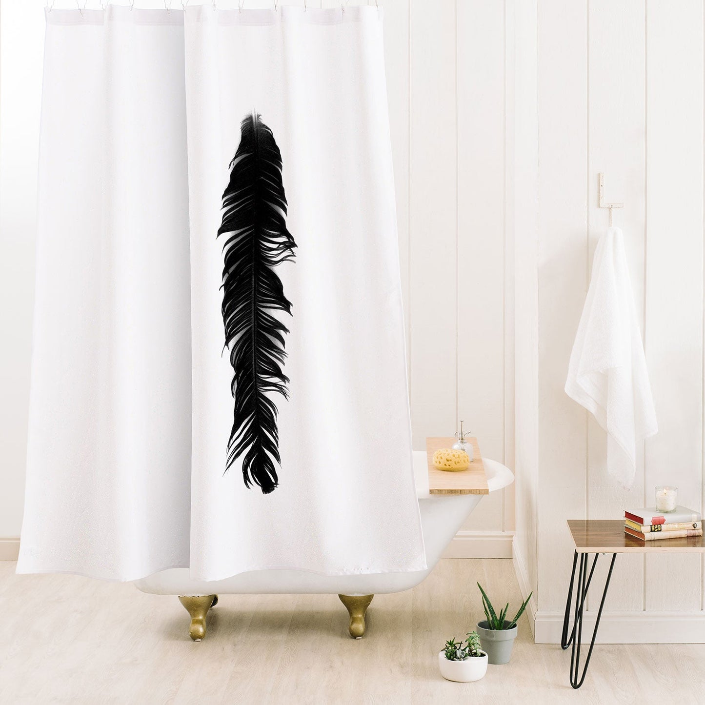 Krista Glavich Black Feather Shower Curtain