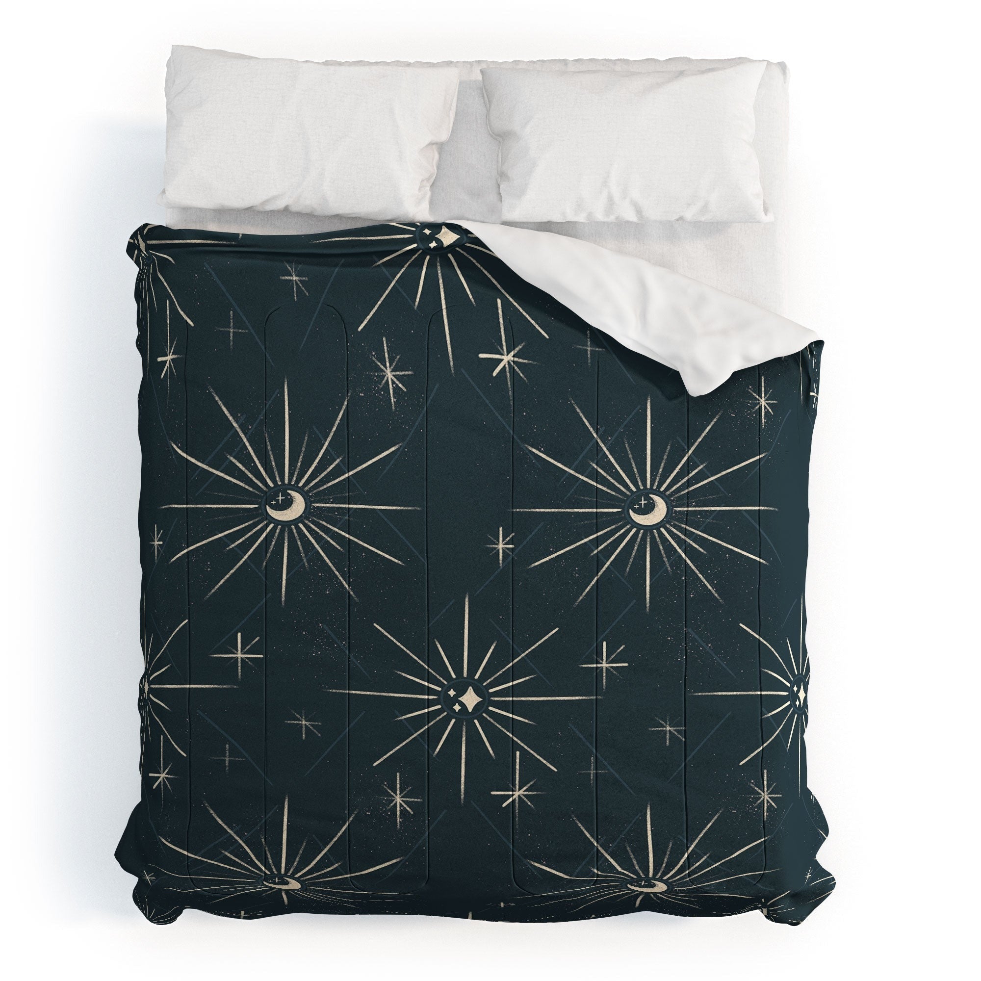 Little Om Pattern Little Moon navy Comforter
