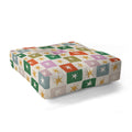 LouBruzzoni Retro Star Block Pattern Floor Pillow Square