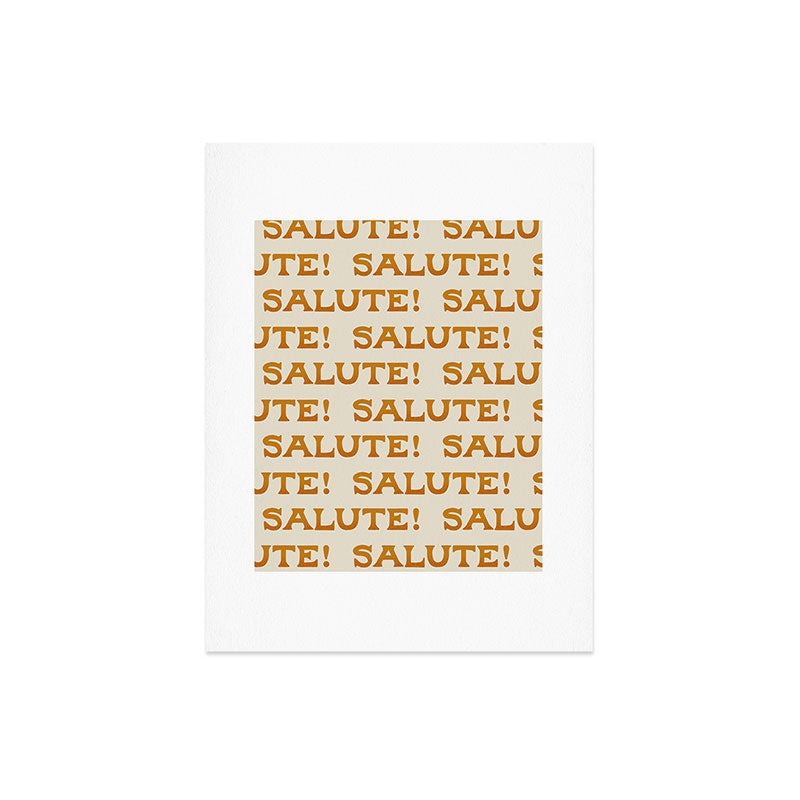 Jessica Molina Salute Gold Pattern on Cream Art Print