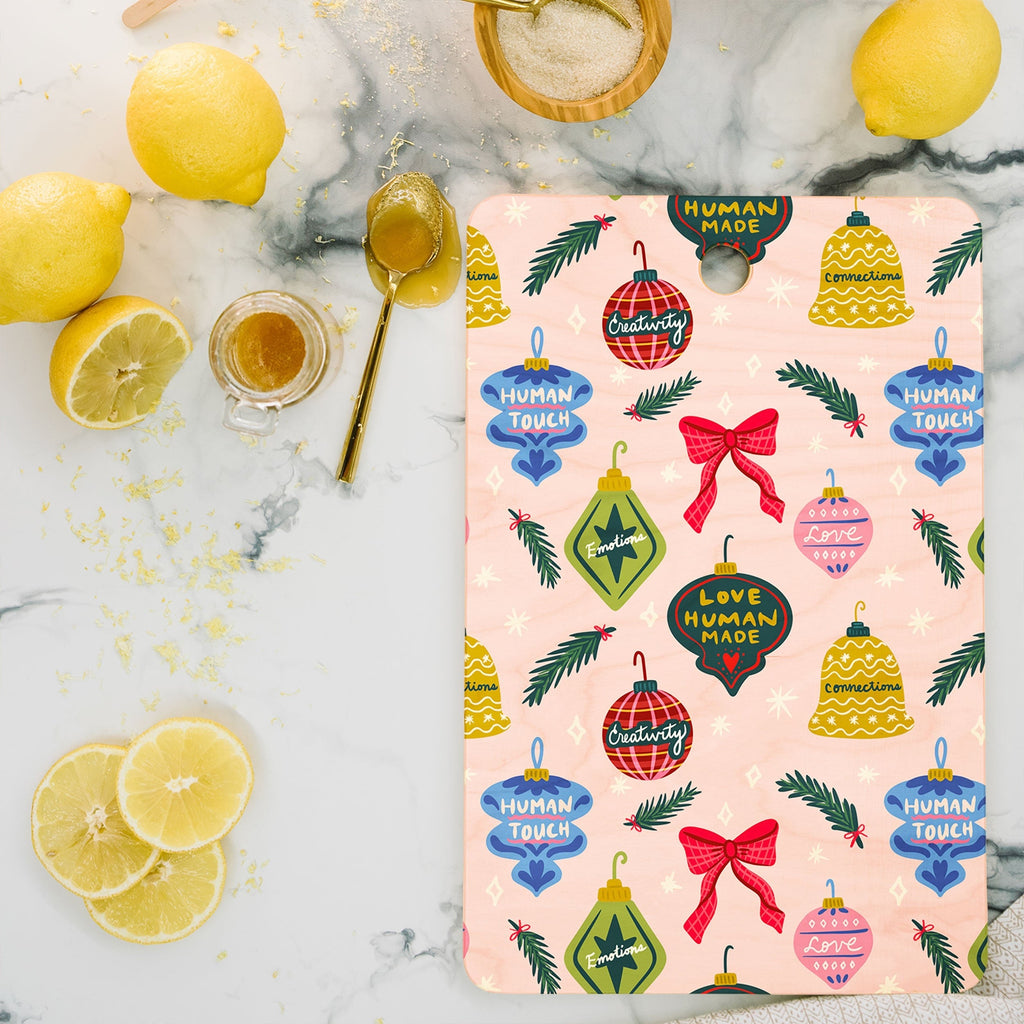 Design by Spark Love Human Made Christmas Ornaments Cutting Board Rectangle