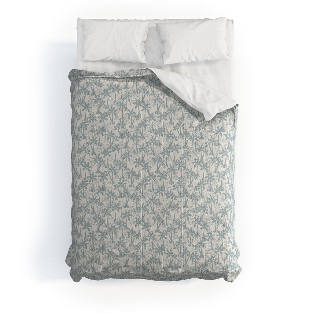 CoastL Studio Palm Forest Coastal Blue Comforter
