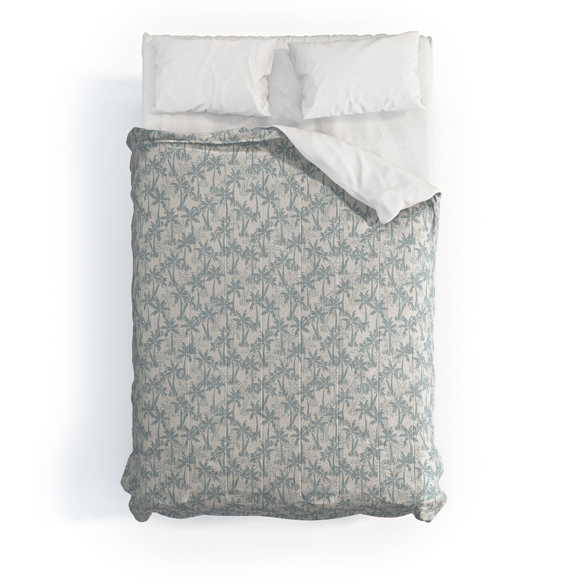 CoastL Studio Palm Forest Coastal Blue Comforter