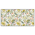 Ninola Design Botanic Retreat Tropical Jungle Leaves Botanical Green Orange Desk Mat