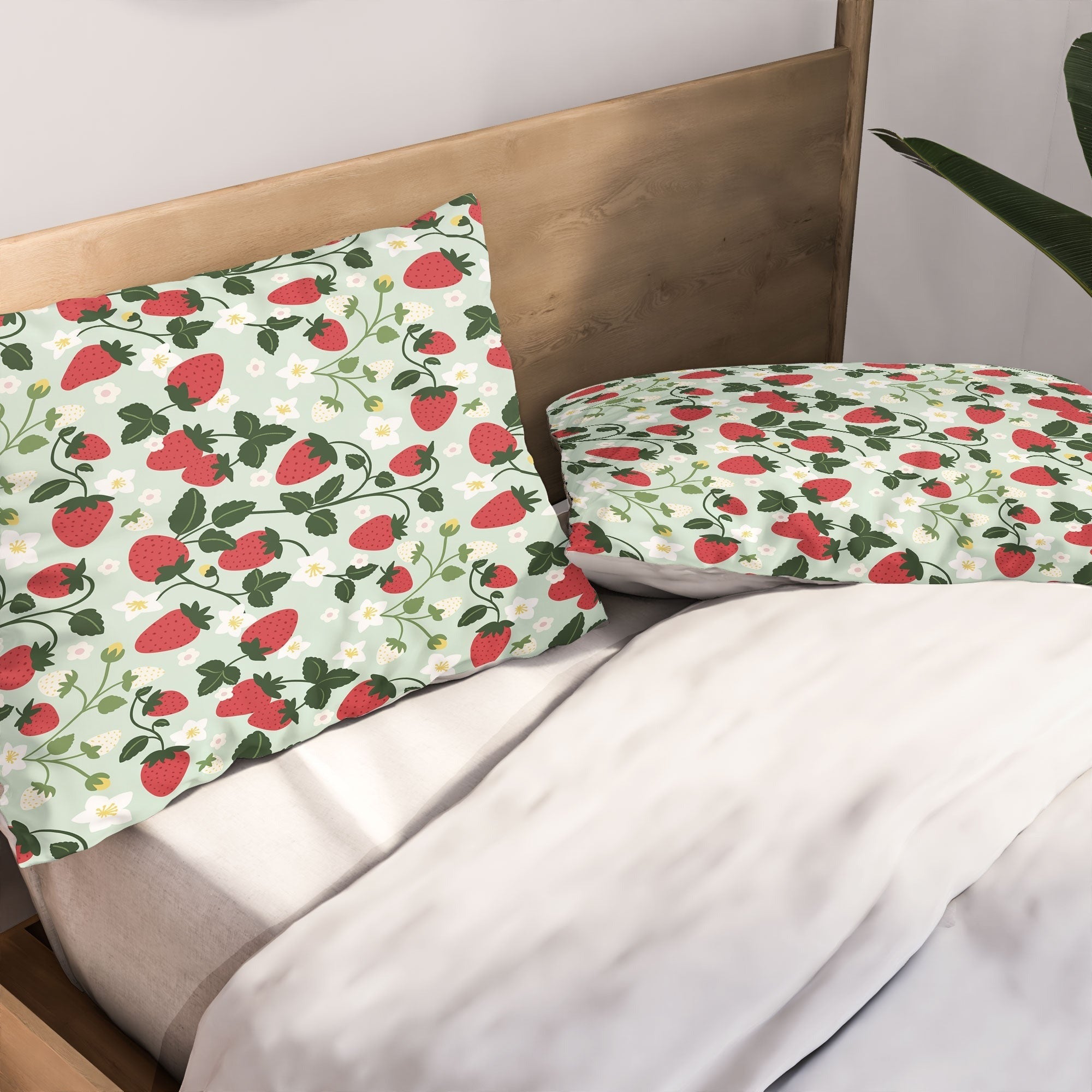 Design by Spark Strawberry Florals Fields Pillow Shams